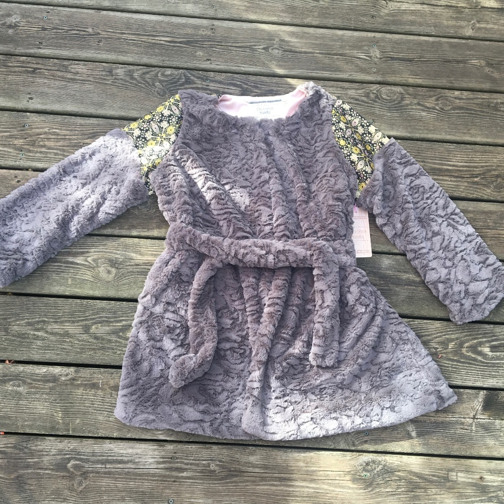 Women's Coat: California Moonrise Belted Fur Coat with Embroidered Back